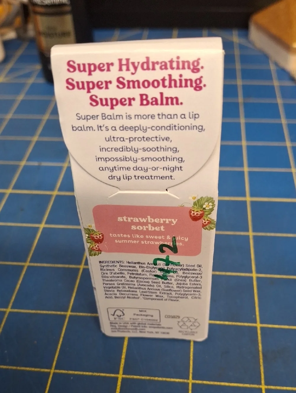 eos Super Balm Strawberry Sorbet Tube 10ml New